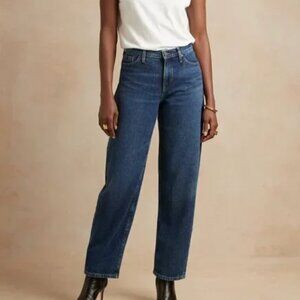 Banana Republic Barrel Leg Square Pocket Dark Wash Jeans Size 6 / 28"